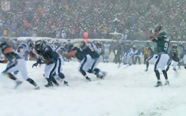 American Football - Heavy Winter Snow Hits East Coast Games